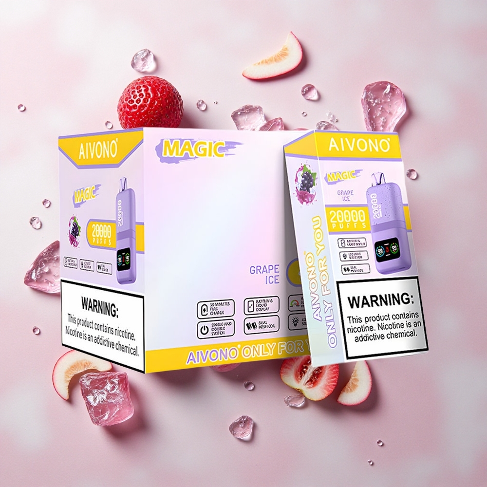 Aivono Aim Magic 20000 Helado de Uva con Doble Malla y Pantalla LCD