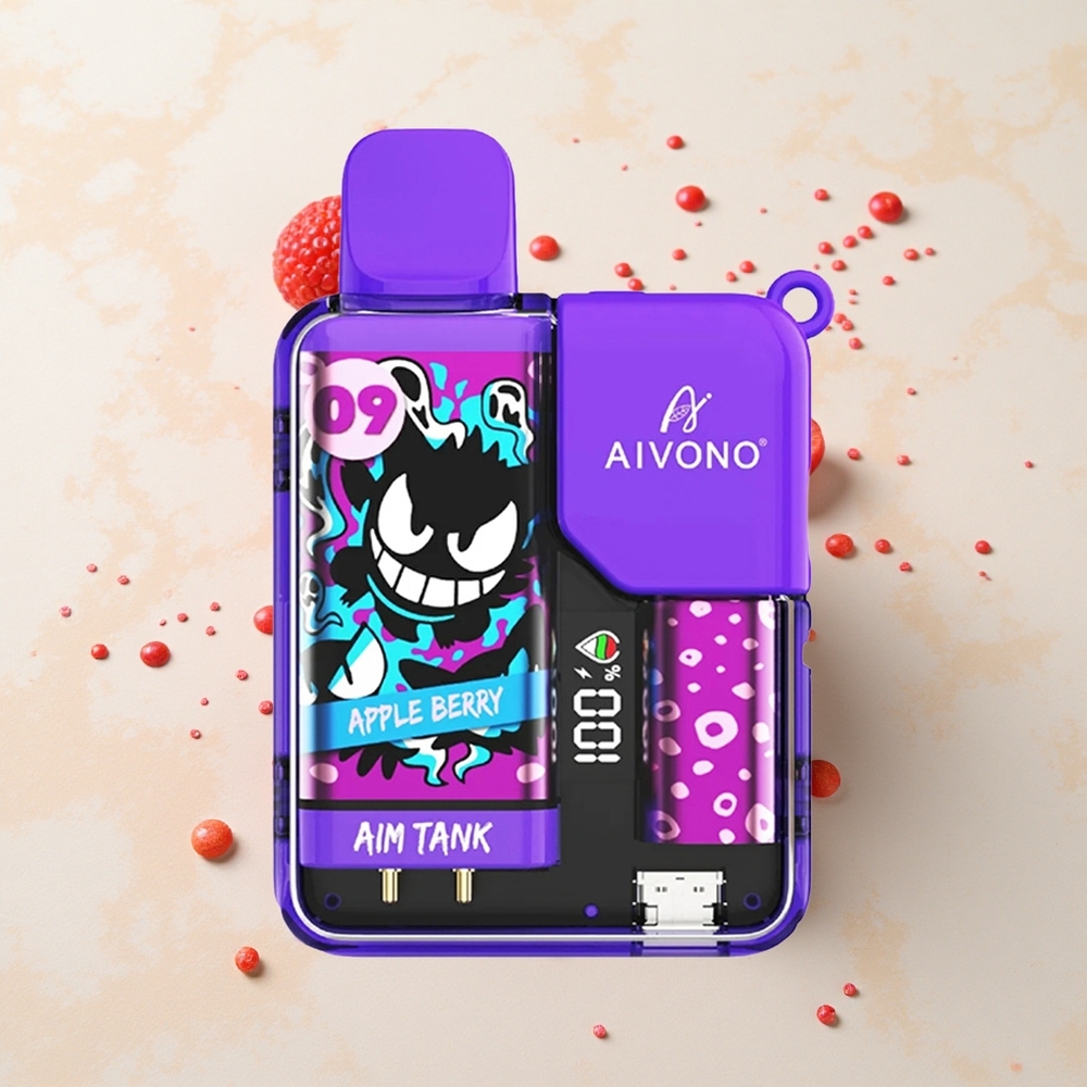 Aivono Aim Tank 9500 Manzana Baya con Pantalla LCD y Batería 650mAh
