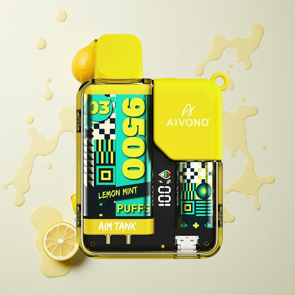 Aivono Aim Tank 9500 Menta Limón con Pantalla LCD y Batería 650mAh