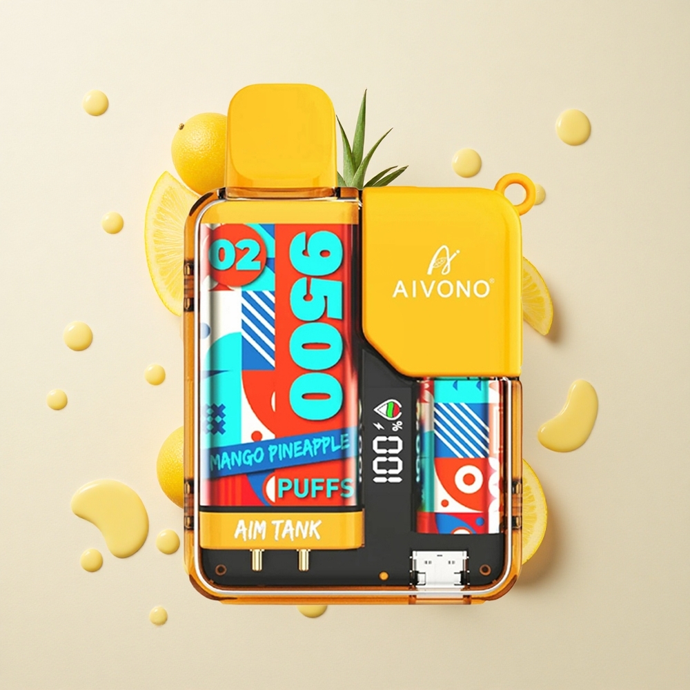 Aivono Aim Tank 9500 Piña Mango con Batería 650mAh y Pantalla LCD
