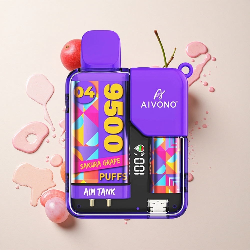 Aivono Aim Tank 9500 Uva Sakura con Pantalla LCD y Batería 650mAh