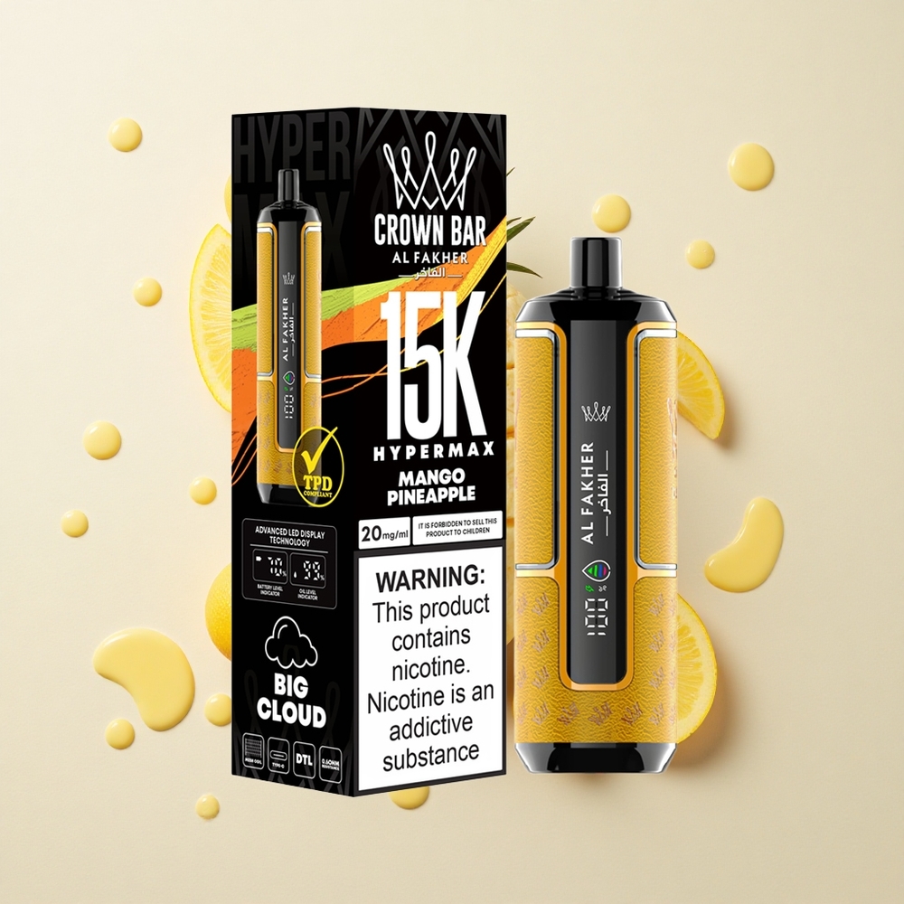 Al Fakher Crown Bar 15K Hypermax Piña Mango Compacto Ligero