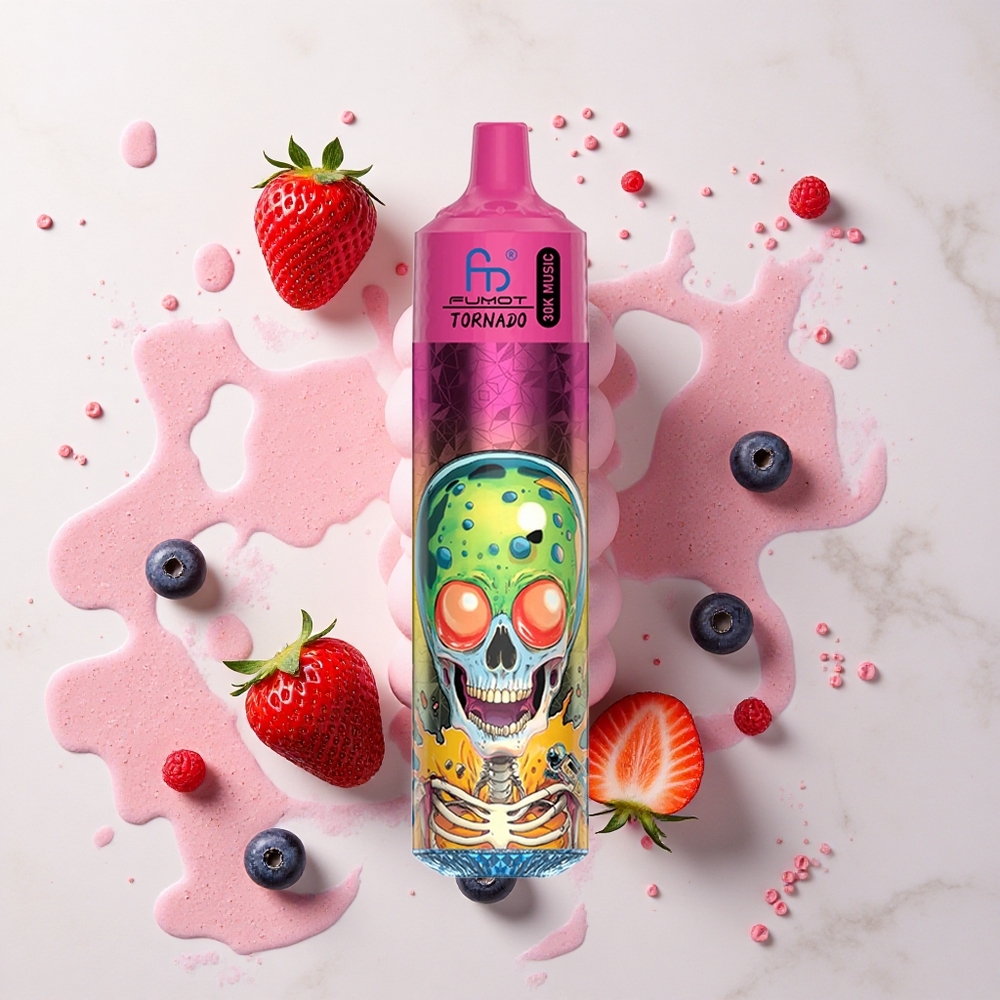 Fumot Randm Tornado 30000 Helado de Arándano Fresa Frambuesa con 30mL y 1.0 Ohm