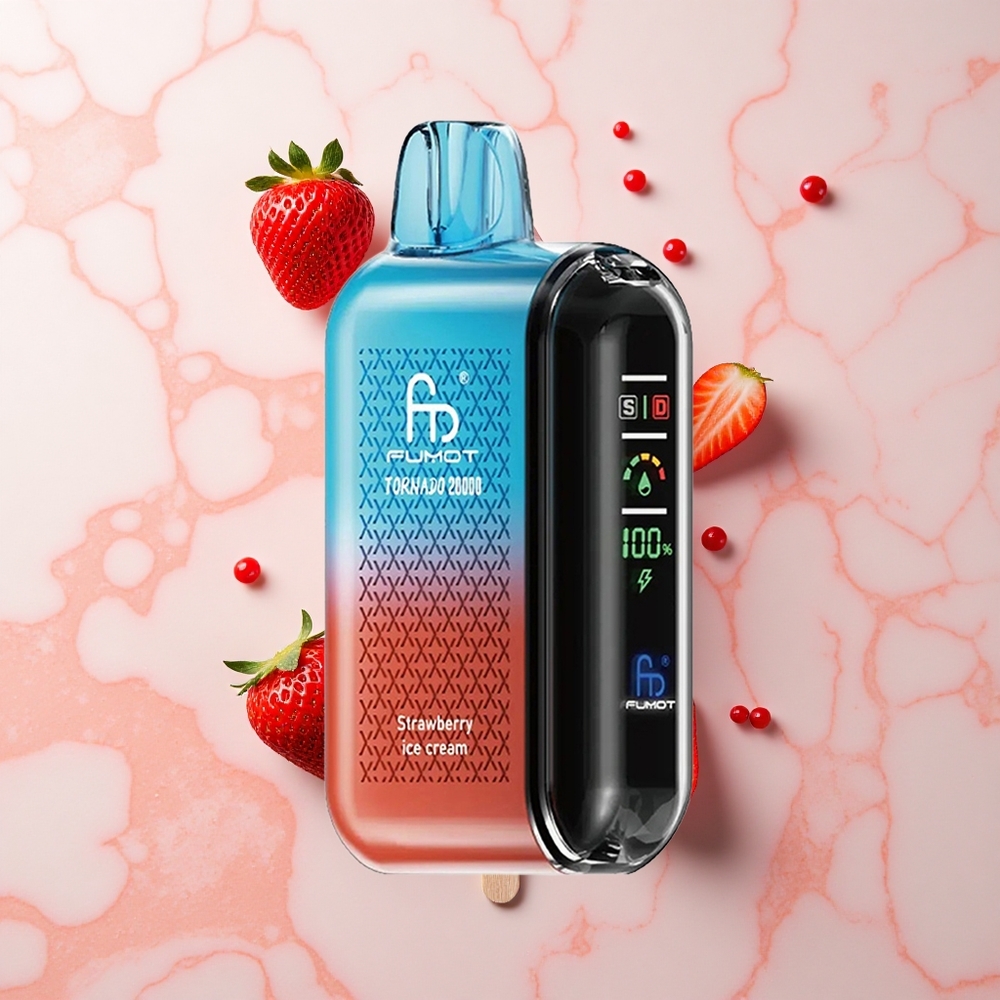 Fumot Tornado 20000 Helado de Fresa con Batería Recargable y Control de Flujo de Aire