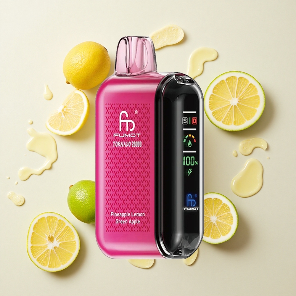 Fumot Tornado 20000 Piña Limón Manzana Verde con Batería Recargable y Control de Flujo de Aire