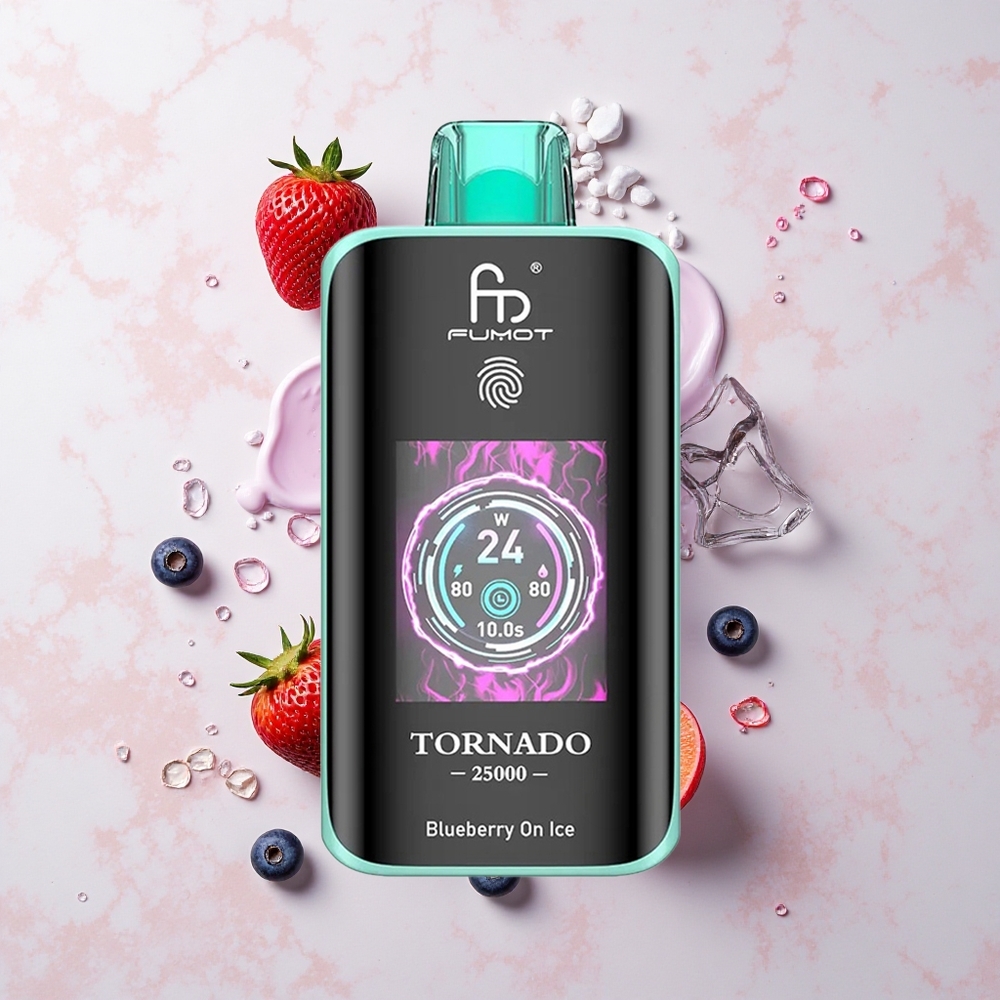 Fumot Tornado 25000 Arándano en Hielo con Pantalla HD y Batería Recargable