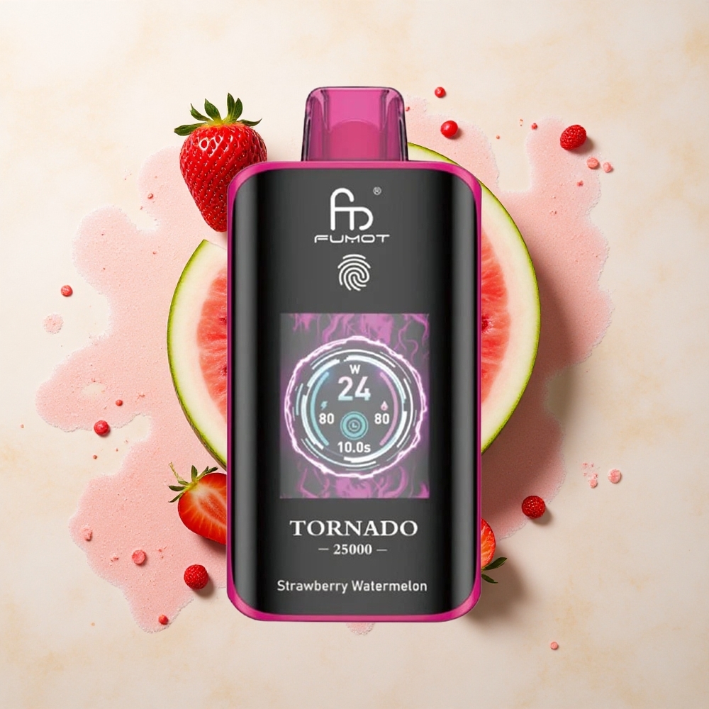 Fumot Tornado 25000 Fresa Sandía Pantalla HD Batería Recargable