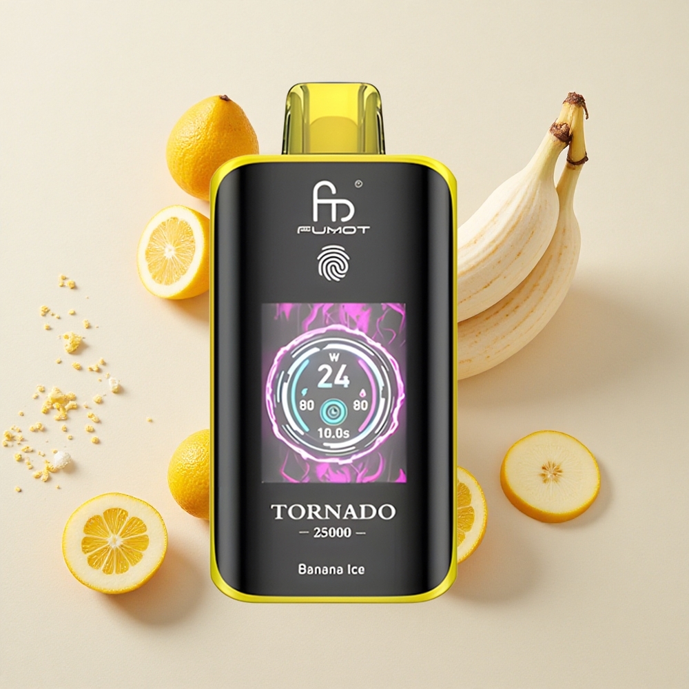 Fumot Tornado 25000 Helado de Plátano con Pantalla HD y Batería Recargable 700mAh