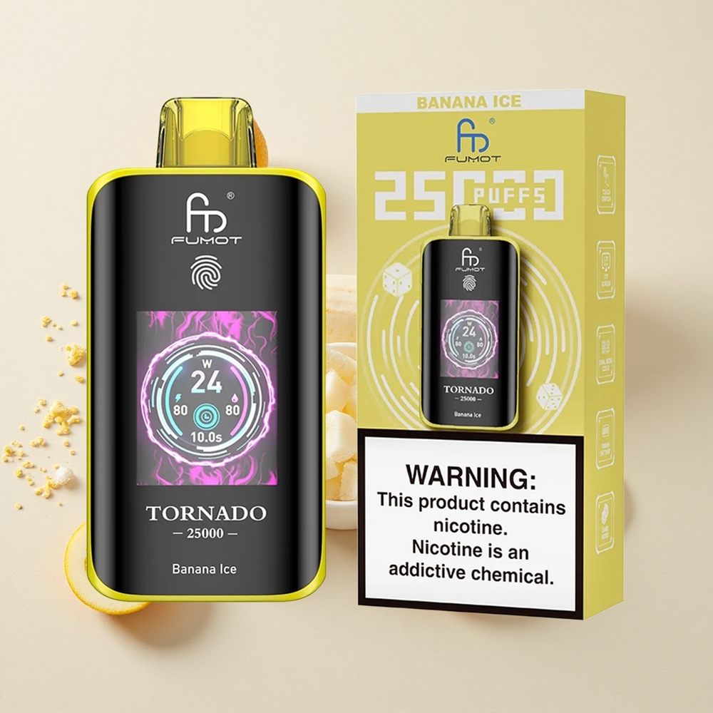 Fumot Tornado 25000 Helado de Plátano con Pantalla HD y Batería Recargable 700mAh
