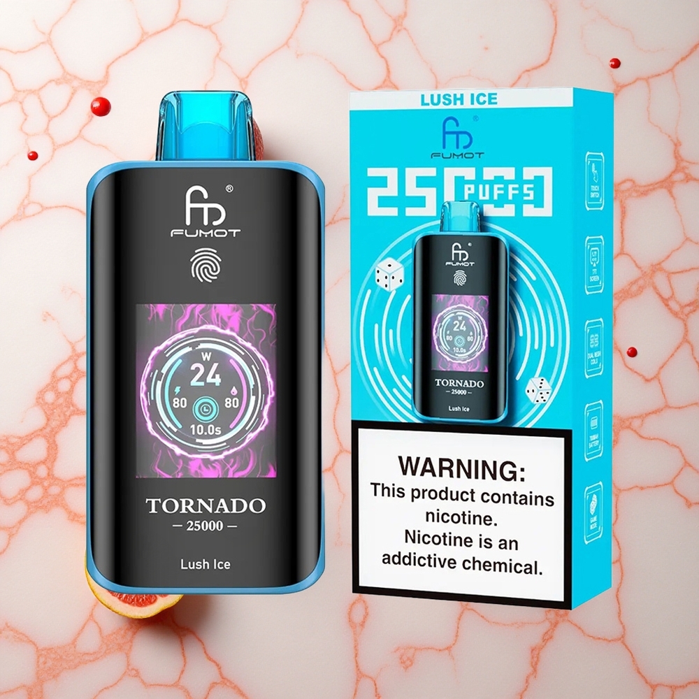 Fumot Tornado 25000 Hielo Lujoso con Pantalla HD y Batería Recargable