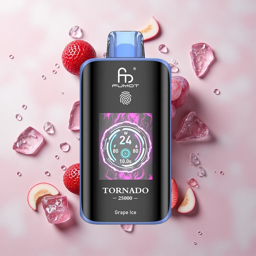 Fumot Tornado 25000 Hielo de Uva con Pantalla HD y Batería Recargable
