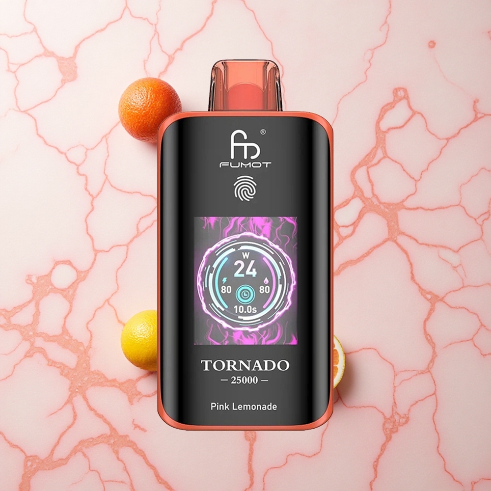 Fumot Tornado 25000 Limón Rosado con Pantalla HD y Batería Recargable 700mAh