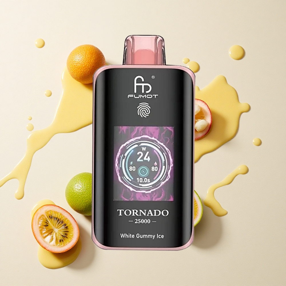 Fumot Tornado 25000 Maracuyá Guayaba Kiwi con Pantalla HD y Batería Recargable