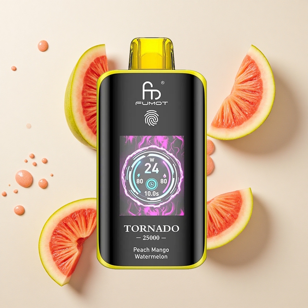 Fumot Tornado 25000 Melocotón Mango Sandía con Pantalla HD y Batería Recargable