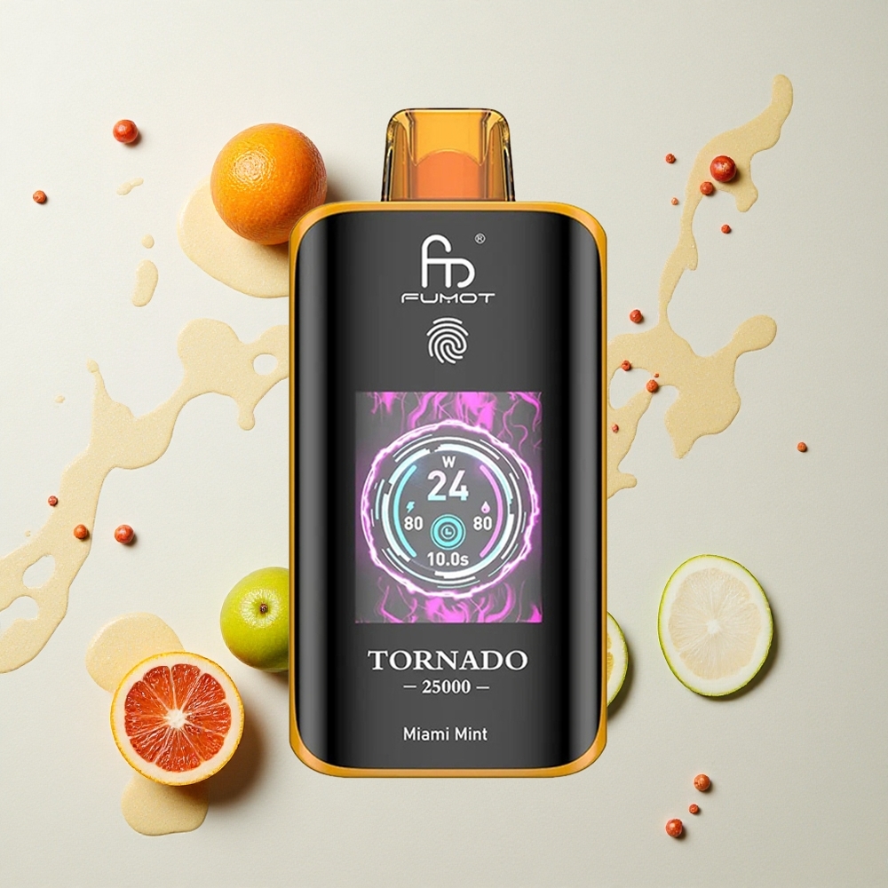 Fumot Tornado 25000 Menta de Miami Pantalla HD Batería Recargable 700mAh