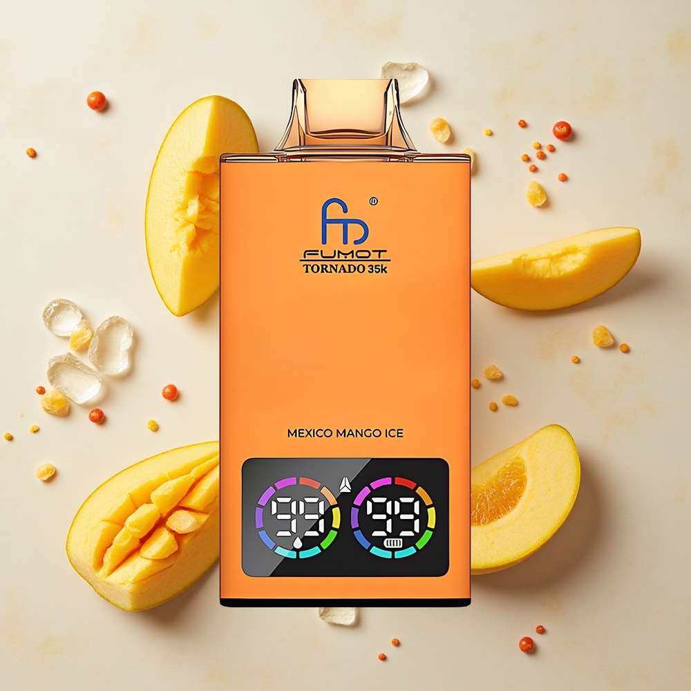 Fumot Tornado 35000 Helado de Mango México con Bobina Dual y Luces RGB