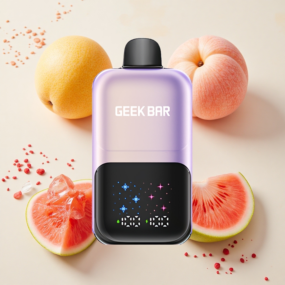 GEEK BAR 2GO 20ml 50000 Melocotón Mango Sandía Hielo con Pantalla Interactiva y Niveles Ajustables