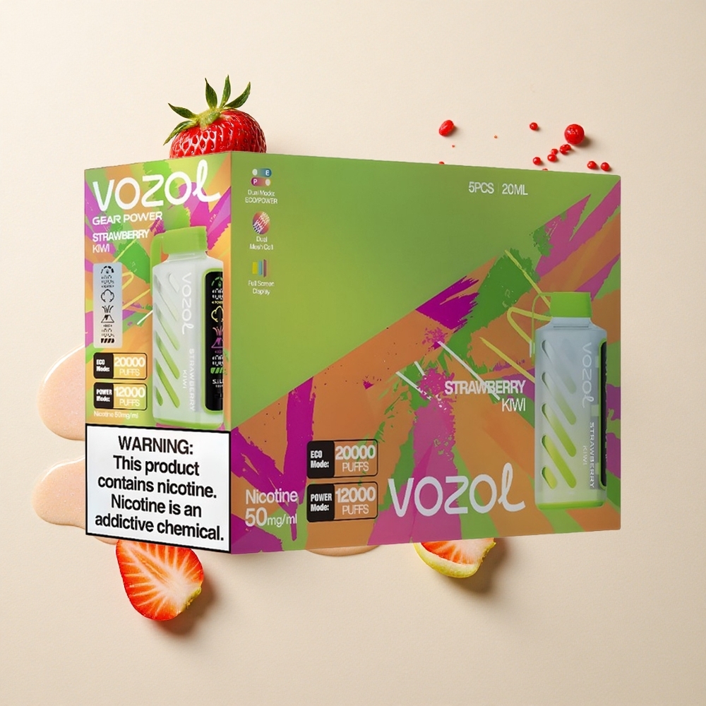 VOZOL Gear Power 20000 Fresa Kiwi con Dual Mesh Coil y 20mL