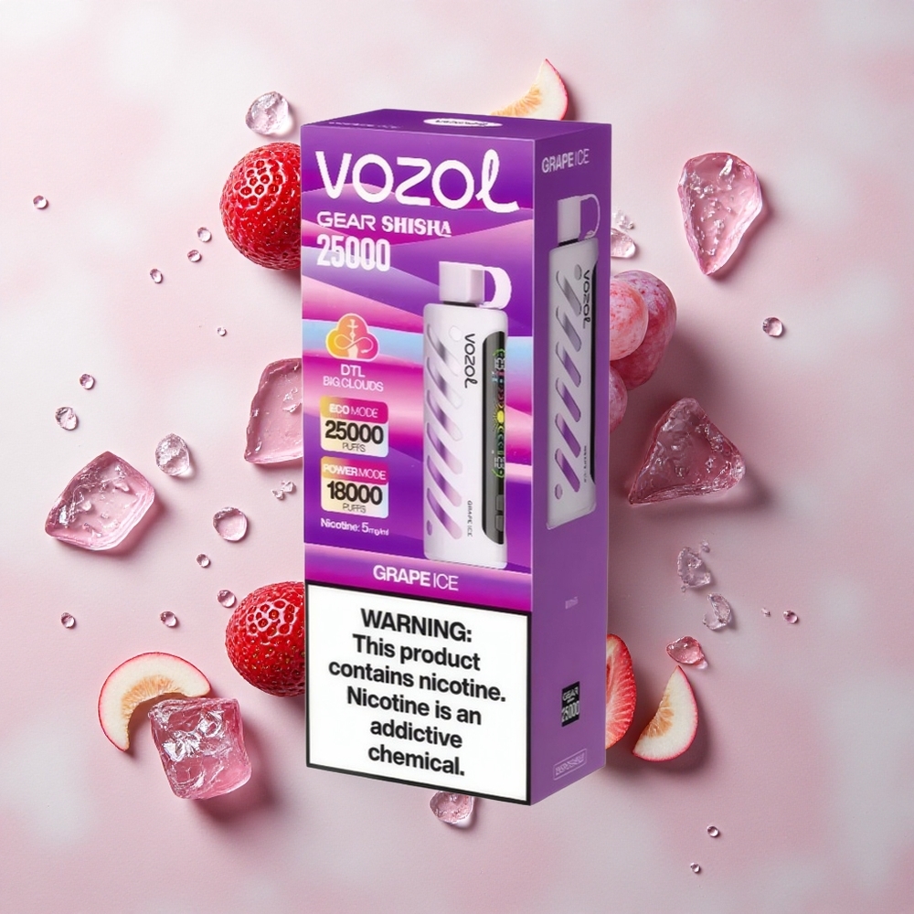 VOZOL Gear Shisha 25000 Helado de Uva con Doble Malla y 5mg/ml
