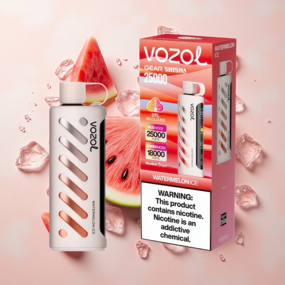 VOZOL Gear Shisha 25000 Sandía Hielo con Dual Malla y 5mg/ml