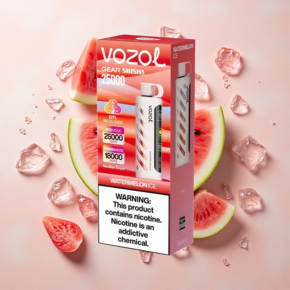 VOZOL Gear Shisha 25000 Sandía Hielo con Dual Malla y 5mg/ml
